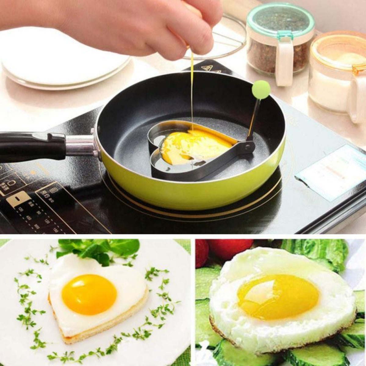 Stainless Steel 5 pc Egg and Pancake Mold Set Stainless Steel 5 pc Egg and Pancake Mold Set