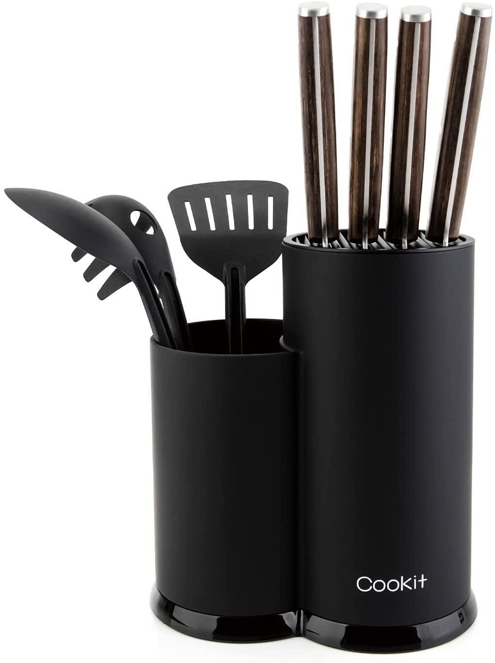 Knife Block; Cookit kitchen Universal Knife Holder without Knives; Detachable Knife Storage with Scissors Slot; Space Saver Multi-function Knife Utens Knife Block; Cookit kitchen Universal Knife Holder without Knives; Detachable Knife Storage with Scissors Slot; Space Saver Multi-function Knife Utens